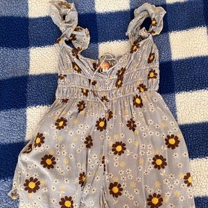 NWOT UO shorts blue floral romper